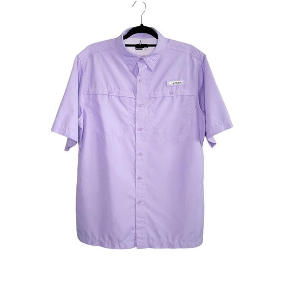 Habit Men Size M UPF40+ Short Sleeve River Shirt Vented Fishing Lavender Purple - Picture 1 of 10